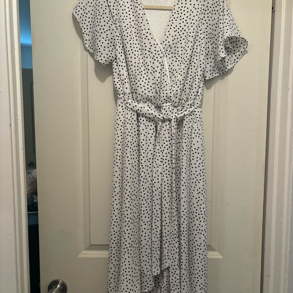 Sienna Sky Black Polka Dot High Low Dress